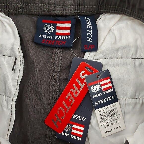 Phat Farm Jogger Pants Mens Small Gray Stretch Tapered Lightweight Activewear - Picture 9 of 10